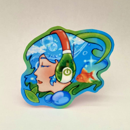 Frutiger aero girl Sticker