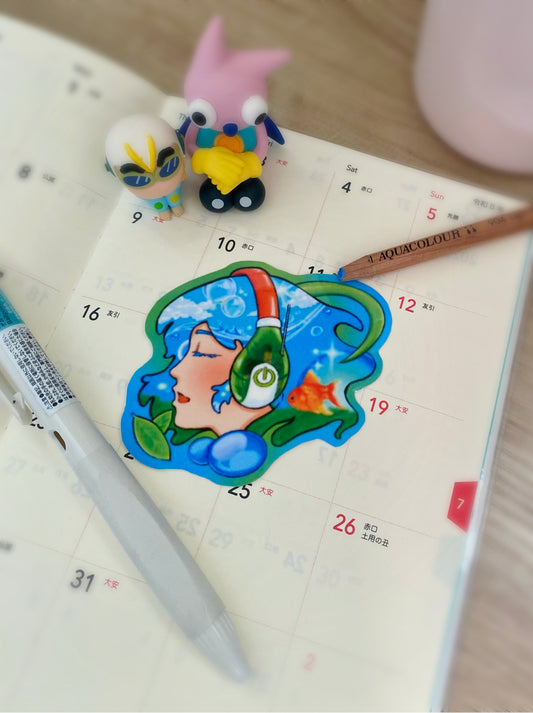 Frutiger aero girl Sticker